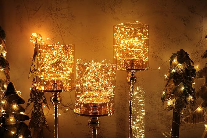 6-Pack 7Ft Starry String Lights No Remote Fairy String Lights 20 Micro Starry LEDs On Copper Wire CR2032 Batteries Included,For Wedding Centerpiece,Party,Christmas Table Decor(Copper Warm White)