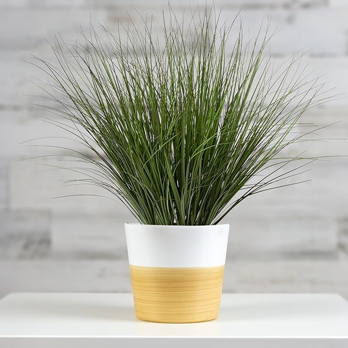 Uqueeten 8PCS 17.3" Fake Plants Artificial Wheat Grass Greenery Plastic Plants Fake Grass Artificial Plants for Outdoor Decor Artificial Flower with Greenery Stems for Indoor Home Decoration
