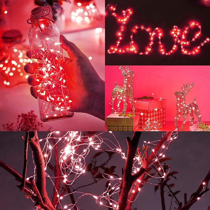 12 Pack Fairy Lights - 7FT 20LED Silver Wire Waterproof Outdoor Firefly Mini Lights for Bedroom Party Birthday Wedding Indoor Decorations