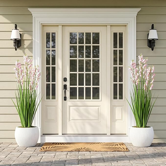 Fake Plants Home Decor Fake Flowers Artificial Plants Outdoor Tall Grass Plant Artificial Pampas Grass Decor Artificial Plants Indoor Fake Grass Living Room Decor Artificial Grass 36" 2PCS(Pink)