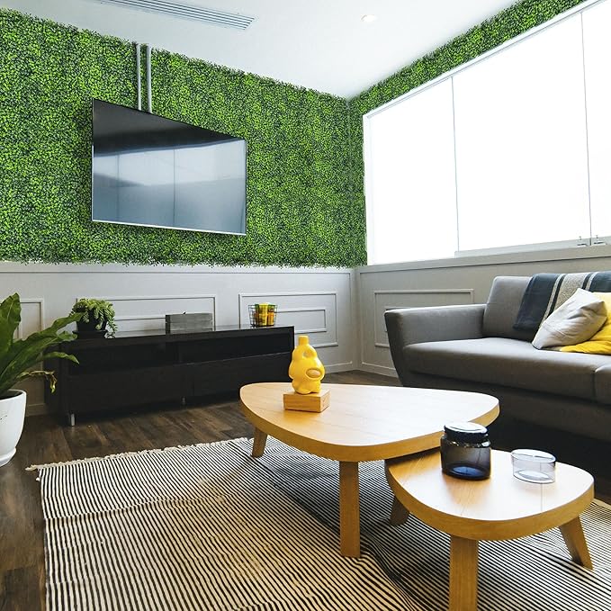 DOPGIB Artificial Boxwood Roll Panels: 60"x 140"(58.5 SQFT) UV-Anti Faux Ivy Leaves Grass Wall for Patio Balcony Privacy, Garden, Backyard Greenery Wall Backdrop and Fence Decor