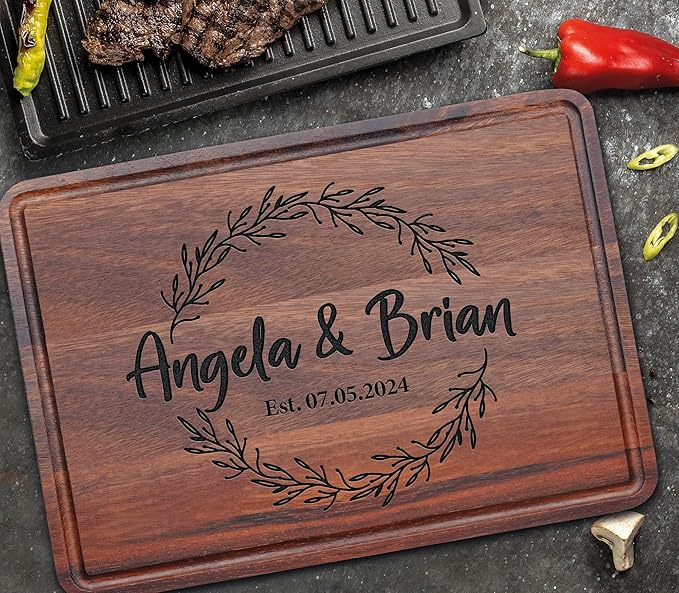 Wedding Registry Gift 2025, Personalized Cutting Board, Gift for Couples,Christmas, Wedding, Anniversary Custom Sign for New Home, Housewarming Gifts for Women, Couple Cutting Board