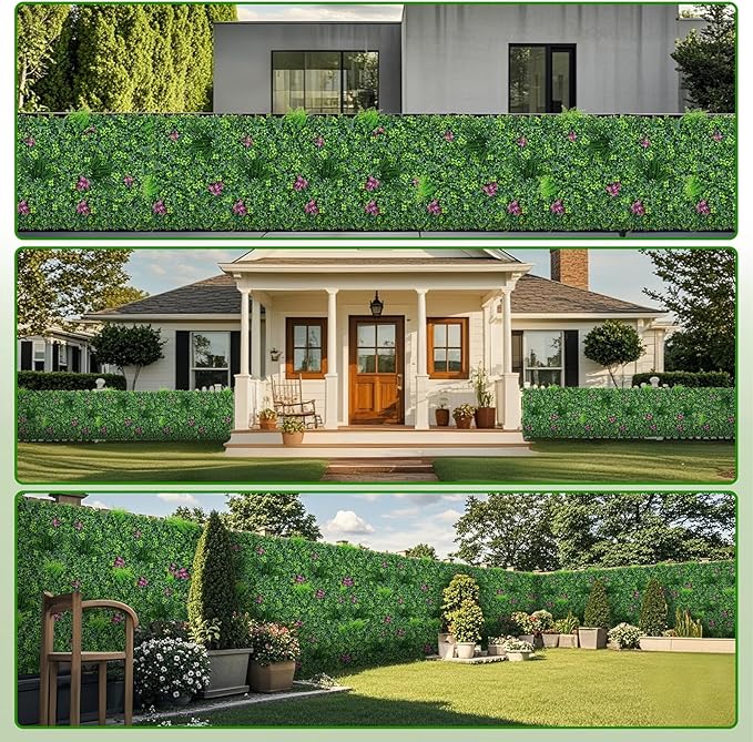 Yangrass Artificial Boxwood Wall Roll, 40"x120" (33.33 sqft) Grass Wall Panels with Mint Plant Leaves, Greenery Backdrop Privacy Screen with UV Protection, Green Grass Wall for Indoor Outdoor Decor