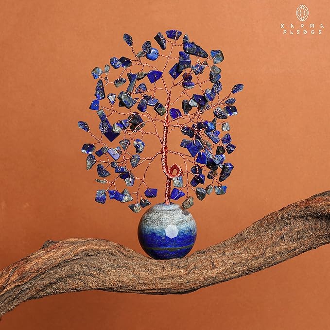 Crystal Tree of Life Home and Office Decor Gifts for Women, Lapis Lazuli Chakra Healing Stones Feng Shui Bonsai Tree for Positive Energy, Money, Good Luck, Christmas Decor, Birthday Gifts for Mom