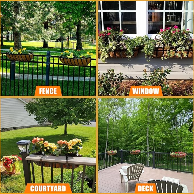Coco Liners for Planters 36 Inch, 3 Pack Trough Window Box Liners, Coconut Fiber Liners for Planters Flower Baskets Garden Outdoor Plants