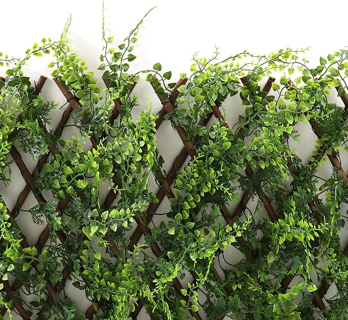 3rd Street Inn™ Leaf Trellis - Bamboo Greenery Panel - Boxwood and Ivy Privacy Fence Substitute - DIY Flexible Fencing (4, Juniper)