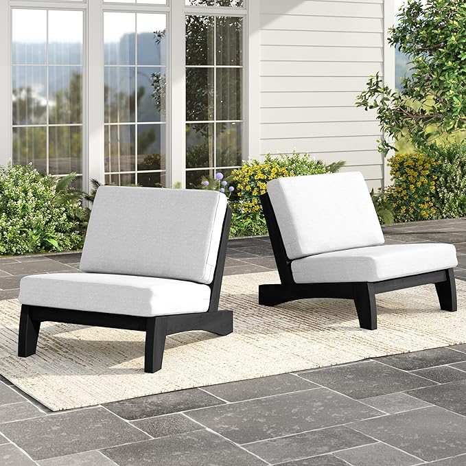 Outdoor Wood Bistro Set, Wooden Conversation Patio Table and Chairs Furniture Set for Porch Balcony Deck Backyard