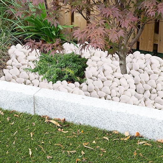 Lechloris 10Ib Snow White River Rock- Decorative Pebbles for Plants - River Rocks for Outdoor Landscaping- 0.3"-0.8" inch Polished Stones for Stones for Aquarium, Home Decor,Garden Decor