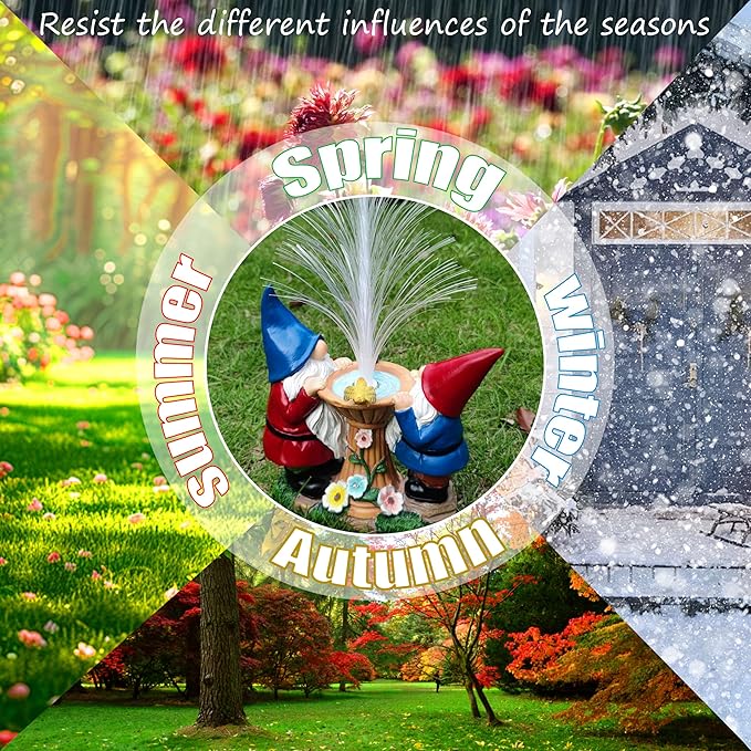 Solar Gnome Garden Statues,LED Lights Outdoor with 7 Multi-Color Changing Modes Solar Garden Decor Yard Lights Outside Patio Lawn, Gifts for Mom Grandma Women Birthday