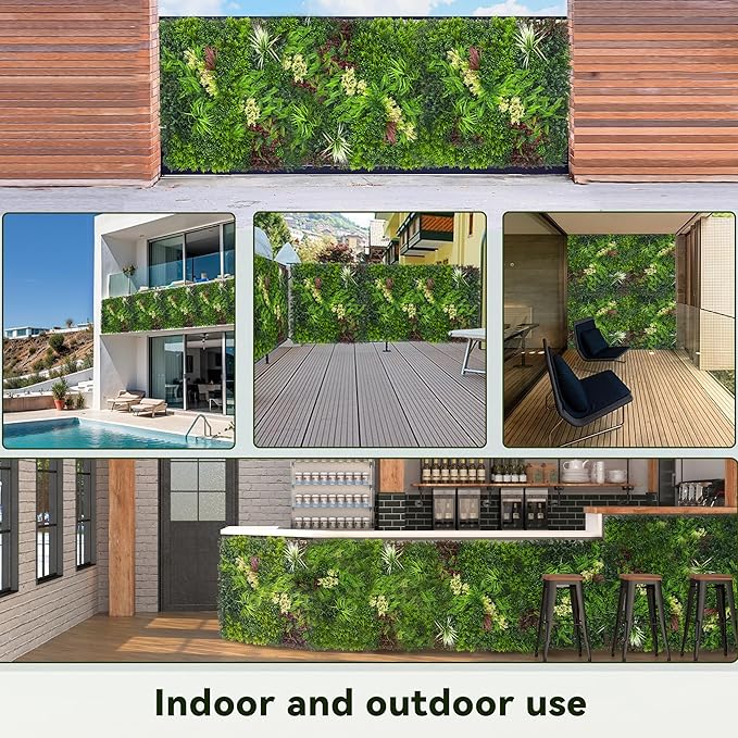 DOPGIB Artificial Ivy Boxwood Roll: 48"x120" UV Resistant Green Leaves Faux for Interior Backdrop,Garden and Indoor Outdoor Wall&Fence Covering Privacy, Party Wall Greenery Decor