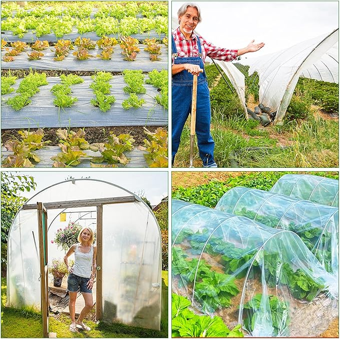 Greenhouse Plastic Sheeting,6 Mil 13×26ft Clear Greenhouse Film,Heavy Duty Plastic Sheeting for Farms Greenhouse Garden Floor Protection