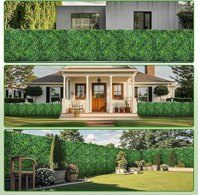 Yangrass Greenery Grass Wall Panels, 40"x120" (33.33 sqft) Artificial Outdoor Ivy Privacy Fence Screen, UV-Anti Faux Boxwood Roll Grass Wall Panels for Garden Patio Balcony Decor