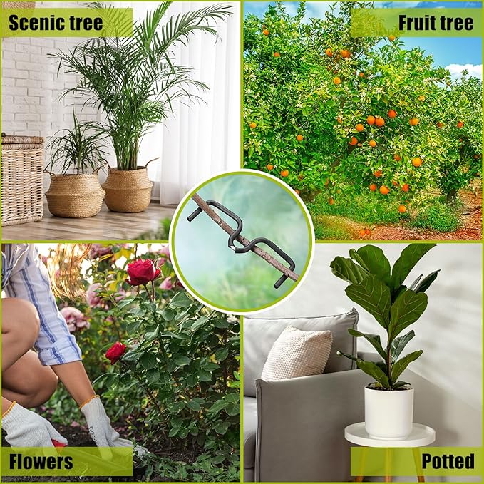 50 Pcs Fruit Branch Spreader 5.12 Inch Fruit Tree Limb Spreader with Plastic Hose Wrapped Iron Wire, Open Angle Pull Branch Stereotyped Tying Bending Farm Tools