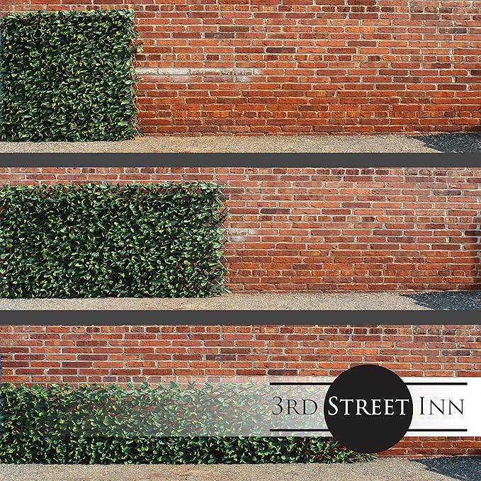 3rd Street Inn Gardenia Leaf Trellis 4-Pack - Bamboo Greenery Panel - Boxwood and Ivy Privacy Fence Substitute - DIY Flexible Fencing (Gardenia)