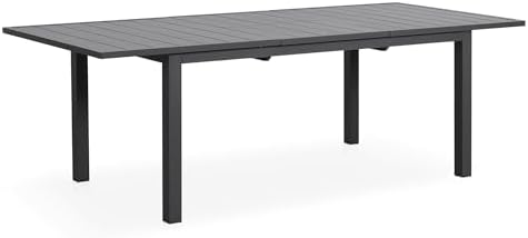 Wisteria Lane Aluminum Outdoor Dining Table, 68"-91.5" Adjustable Length Oversized Patio Table for 6-10 People, All-Weather Extendable Patio Dining Table with Adjustable Feet for Deck Balcony Garden