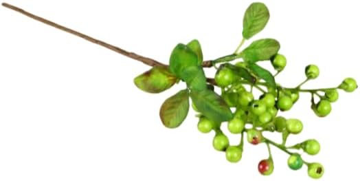 Artificial Blueberry Stems with Berries, Blue Christmas Fruit Decor, DIY Floral Arrangement, Artificial Plants Flowers (Green)