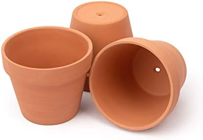 BLQH [26 Pack] 4" Planter Nursery Pots Terracotta Pot Clay Pots Clay Ceramic Pottery Cactus Flower Pots Succulent Nursery Pots Garden Terra Cotta Pots with Drainage Hole (4")