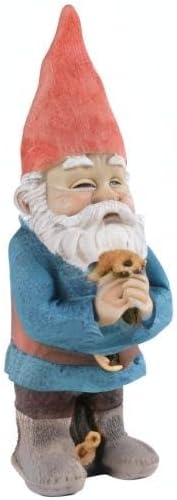 Gnome Figurine, Holding Sunflower Friendly Welcome The Master Home for Indoor Outdoor Patio Yard Lawn Decor, Polyresin 11.8" H