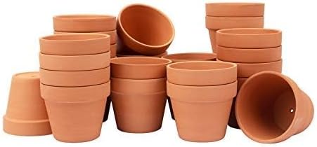 BLQH [26 Pack] 4" Terracotta Planter Pots with Drainage Hole - Clay, Ceramic, Cactus, Flower & Succulent Nursery Pots for Garden