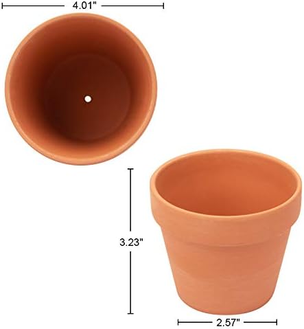 BLQH [26 Pack] 4" Planter Nursery Pots Terracotta Pot Clay Ceramic Pottery Cactus Flower Pots Succulent Plants Garden Pot (4")