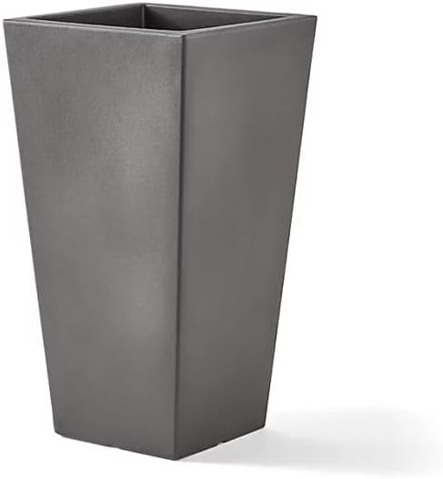 Member Mark Tall Square Planters for Indoor and Outdoor Plants, 28.5" Tall Plants Pot Outdoor/Indoor, Large Flower Planter Pot, Rectangular Planter Garden Pots. (Grey, Set of 2)