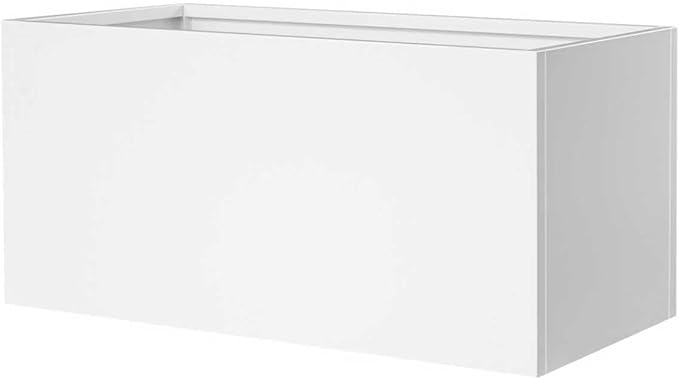 GZGNEEVL Metal Rectangular Planter White Steel Rectangle Planter Box 36" L x 12" W x 16" H Outdoor Indoor Galvanized Steel Large Planters Modern Commercial Residential for Plants Porch Patio