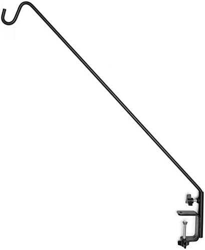 AshmanOnline Ashman Deck Hook (2 Pack, 49-Inch Deck Hook), Double Forged Solid Metal Single Piece Rod, Ideal for Bird Feeders, Plant Hangers, Coconut Shell Hanging Baskets, and Lanterns.