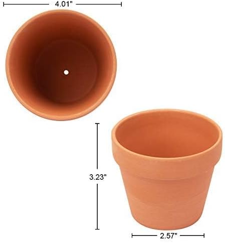 BLQH [26 Pack] 4" Terracotta Planter Pots with Drainage Hole - Clay, Ceramic, Cactus, Flower & Succulent Nursery Pots for Garden