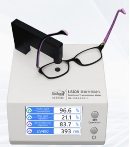 LS108 Spectrum Transmission Meter Test UV400 VLT Blue and Violet Light for Computer Lens and Anti-Blue Light Glasses