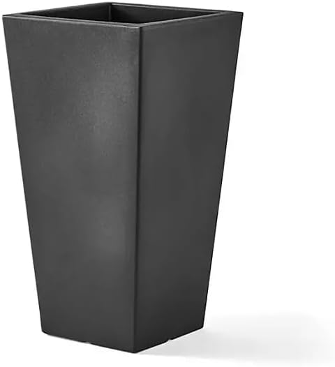 Member Mark Tall Square Planters for Indoor and Outdoor Plants, 28.5" Tall Plants Pot Outdoor/Indoor, Large Flower Planter Pot, Rectangular Planter Garden Pots. (Black, Set of 2)