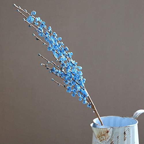 10 Pcs 29.5" Long Jasmine Artificial Flowers Fake Flowers Dry Branches Stem for Home Office DIY Floral Art Plant Wedding Table Centerpieces Party Vase Decoration (Macaron Blue)