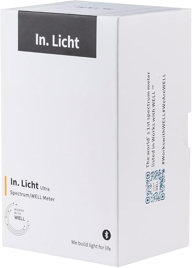 In.Licht Ultra Well Certified Human-Centric Handheld Health Light Meter – Measures EML, CS, CCT, LUX, CRI, Rf & Rg, Flicker Index | Lightweight Lux Meter & Spectrometer for Light Designers (Black)