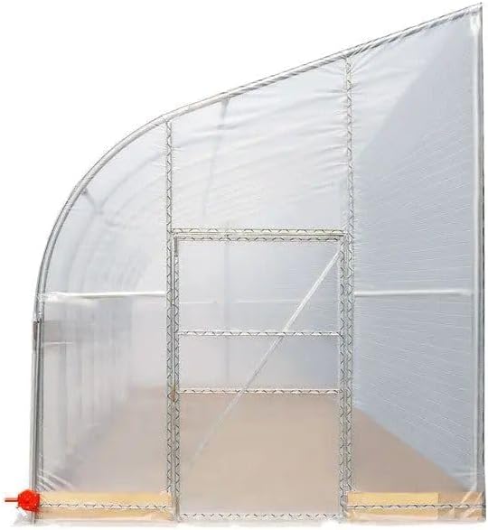10x40ft Detachable Lean-to Greenhouse 6mil Pure EVA Transparency Cover Anti-Rust Galvanized Steel Frame Easy-Lift Crank Side 6ft Sidewall Full-Spectrum Sunlight Diffusion