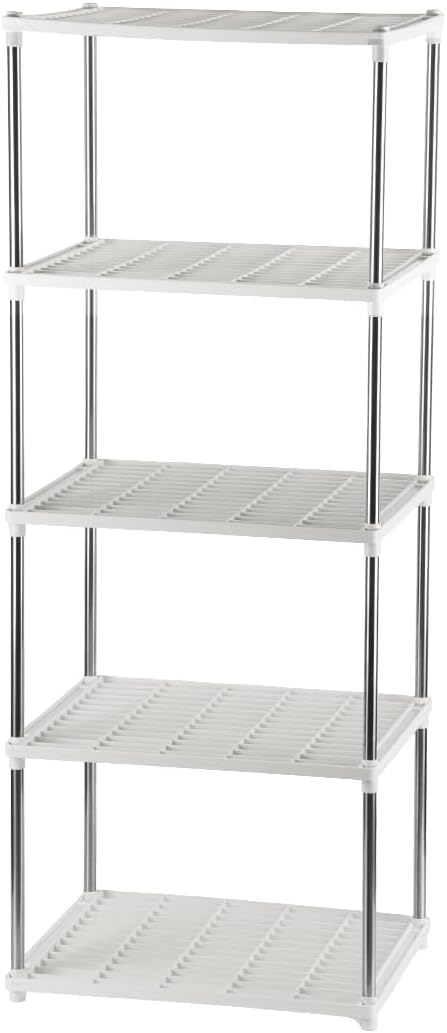 5 Layer Seed Starter Tray Plant Stand, Storage for Nursery Pot Seeding Cell Tray Container Indoor/Outdoor Plant Rack Holder (White)