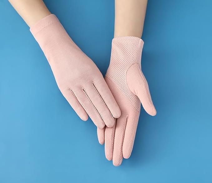 INOGIH Women Sunblock-Fingerless Gloves UV-Sun-Protection Driving Non-Slip Outdoor Gloves for Women Girls