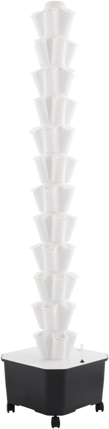 Hydroponics Growing System, 12 Layers 60 Plant Sites Indoor Hydroponic Tower with Water Pump, Vertical Garden Planter with Wheels, Hydroponic Germination Kit for Gardening Lover