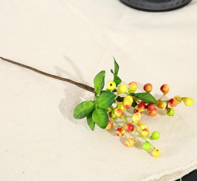 Artificial Blueberry Stems with Berries, Blue Christmas Fruit Decor, DIY Floral Arrangement, Artificial Plants Flowers (Multicolor)