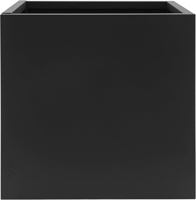 LOYALHEARTDY Steel Planter Box, 24" x 24" x 24" Square Planter Metal Box Tall Planters Heavy Duty Plant Boxes for Indoor Outdoor Tall Plants, Flowers or Shrubs (Black, 24" x 24" x 24")