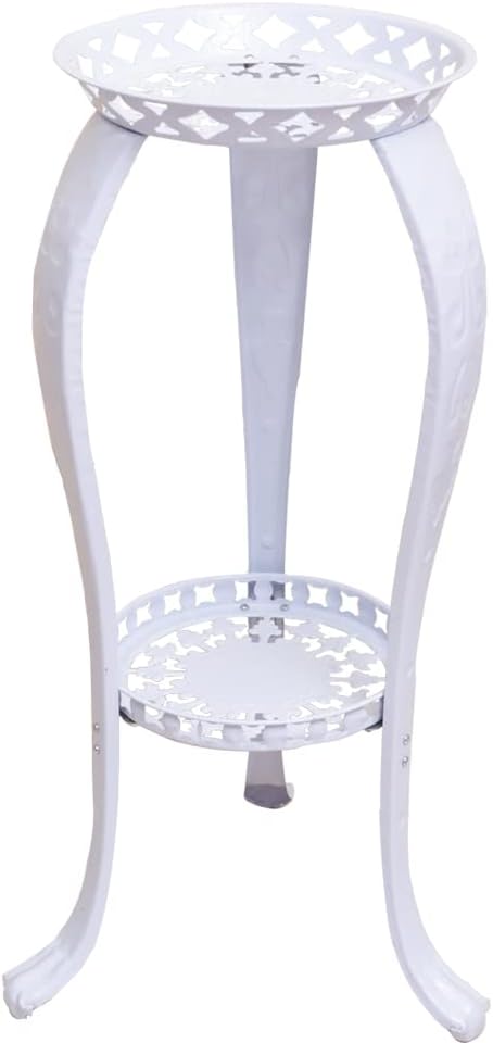 2 Pack Metal Potted Plant Stand 2 Tier Tall Flower Pot Stands Decorative Flower Pot Rack Planter Holders Indoor Outdoor