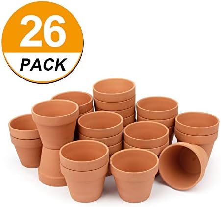 BLQH [26 Pack] 4" Planter Nursery Pots Terracotta Pot Clay Ceramic Pottery Cactus Pot Flower Succulent Garden Pots