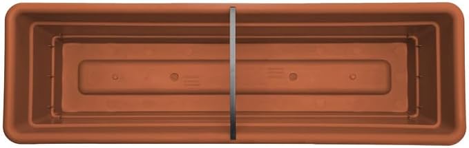 Bloem Dura Cotta Window Box Planter: 30" - Terra Cotta - Large Box with Tray, Weatherproof Resin Box, Removable Tray for Indoor & Outdoor Use, Gardening, 4 Gallon Capacity