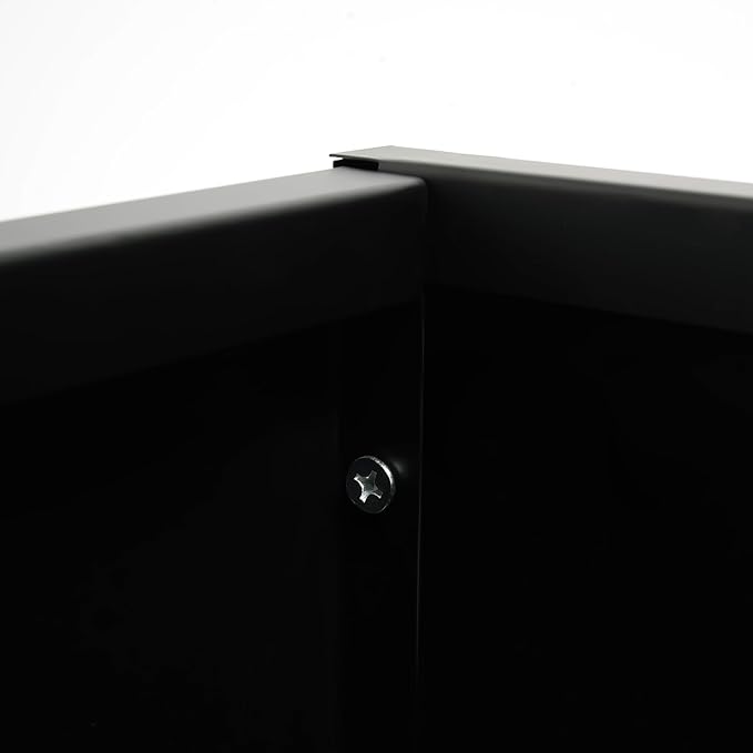 REBaiYU Steel Square Planter Box - 32x32x32 Inch Heavy Duty Cube Metal Planters with Large Opening - Flower Pot for Garden Tall Planters (Black, 32inch)