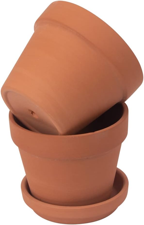 CFKJ [17 Pack] 4" Planter Nursery Pots Terracotta Pot with Saucer Clay Ceramic Pottery Cactus Pot Flower Succulent Garden Terra Cotta Planter Pots (4")
