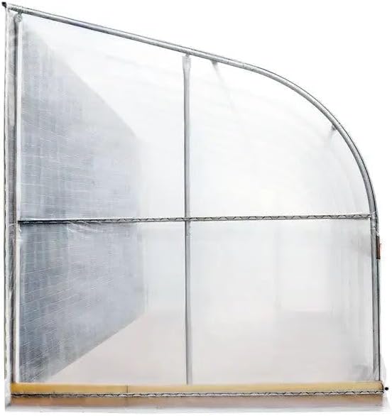 10x40ft Detachable Lean-to Greenhouse 6mil Pure EVA Transparency Cover Anti-Rust Galvanized Steel Frame Easy-Lift Crank Side 6ft Sidewall Full-Spectrum Sunlight Diffusion