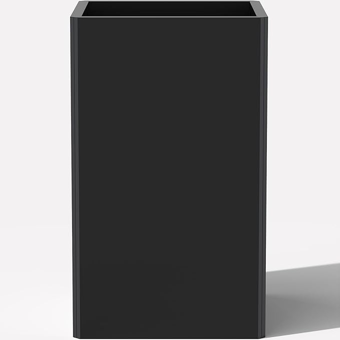 Gabviem Tall Black Planter 28" Metal Square Large Plant Pots for Indoor Outdoor-Modern Tall Flower Pots for Porch, Patio, Deck, Commercial & Residential(14" Lx14 Wx 28" H)