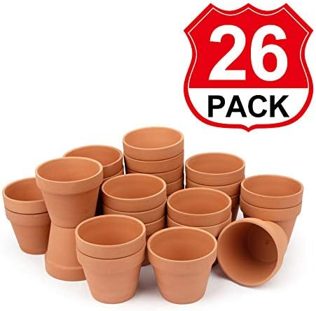 BLQH [26 Pack] 4" Planter Nursery Pots Terracotta Pot Clay Pots Clay Ceramic Pottery Cactus Flower Pots Succulent Nursery Pots Garden Terra Cotta Pots with Drainage Hole (4")