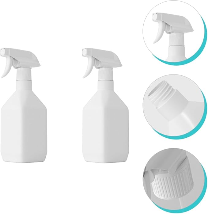 2Pcs Thickened Indoor Square Spray Bottles Refillable Watering Containers for Hair Humidification and Home Gardening with Fine Mist and Leak-resistant Design