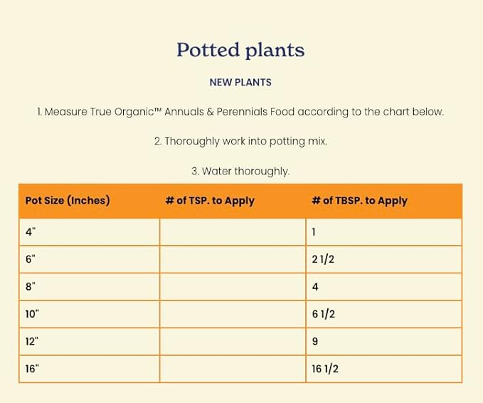 True Organic Annuals & Perennials Food – Organic Fertilizer for Stunning Blooms and Robust Foliage – 4lb Bag Covers 70 Sq. Ft.- Case of 6