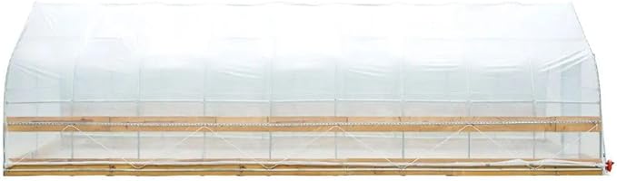 12x40ft Premium Tunnel Greenhouse 6mil Strong EVA Film Galvanized Rustproof Frame Crank-Activated Roll Up Sides Angled Peak Roof