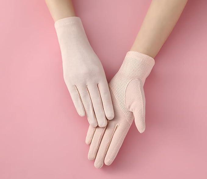 INOGIH Women Sunblock-Fingerless Gloves UV-Sun-Protection Driving Non-Slip Outdoor Gloves for Women Girls